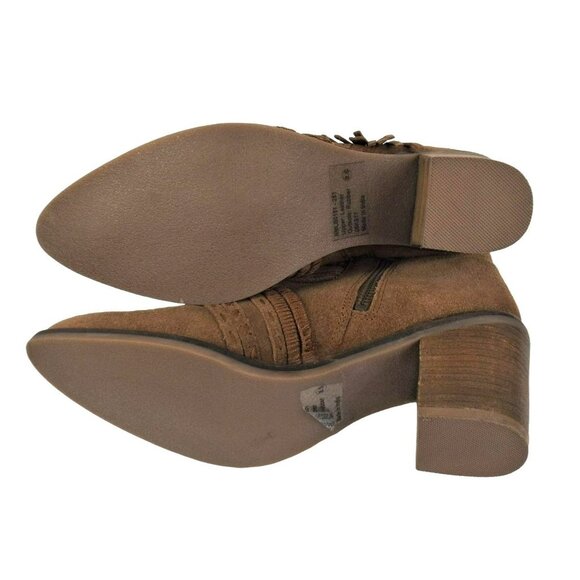 Womens Brown Ankle Boots Naughty Monty Zippers Tassels size 8.5 NWOB   JH990 - Picture 4 of 6